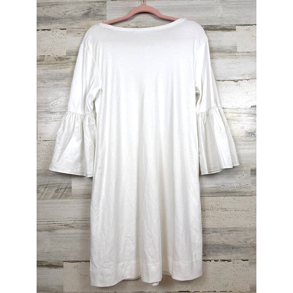 Peruvian Connection Womens M White Pima Cotton Mini Dress Boho Romantic